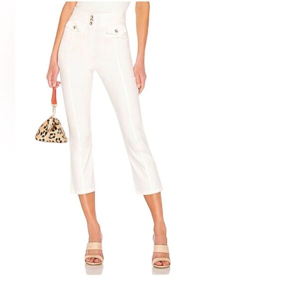 Tularosa Revolve Chelsea Pants/Jeans Ivory High Rise  Crop Size Small - Picture 1 of 15